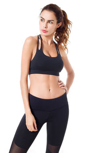 Queenie Ke Women's Light Support Cross Back Wirefree Pad Yoga Sports Bra
